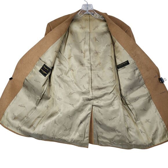 Kingsridge Men Size 40 Tan Suede Blazer Two Button Classic Sport Coat Vtg - Picture 8 of 11